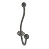 Pure kapstokhaak met 2-haken bolletje, ruw metaal