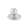 Pure kapstokhaak kogel PT/R op rond rozet, wit brons