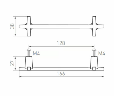Pure meubelgreep PMCRO 128 mm, ruw brons gepolijst